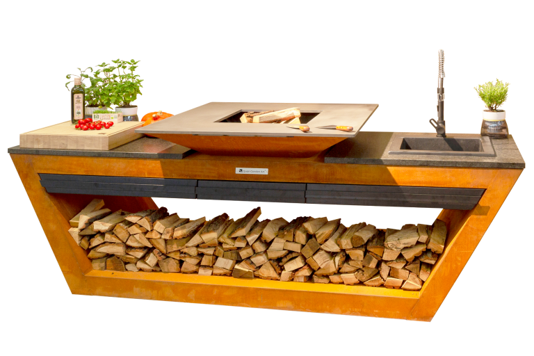 Kiesel Grills und heiße Platten von Quan Premium Line Rolling Kitchen